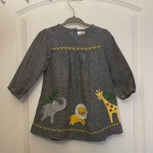 🎉 3/29 Host Pick! 🎉 Grey Toddler Dress with Animal Patches - Size 12M